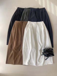 百搭显瘦松紧腰花苞裙女中长款 时尚 半身裙四色 跑量NM2025秋季 爆款