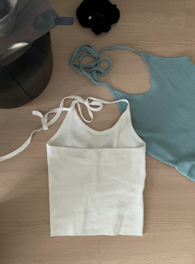 ab 挂脖吊带女内搭夏外穿美背背心打底衫 白色 杏色