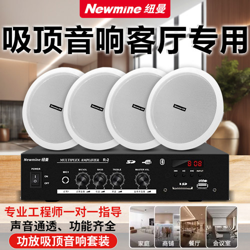 纽曼8英寸吸顶音响吊顶功放套装