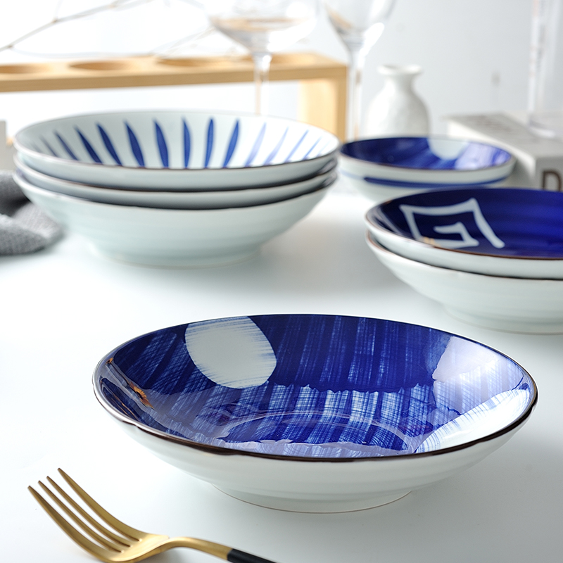 日式盘子5.5英寸螺纹盘