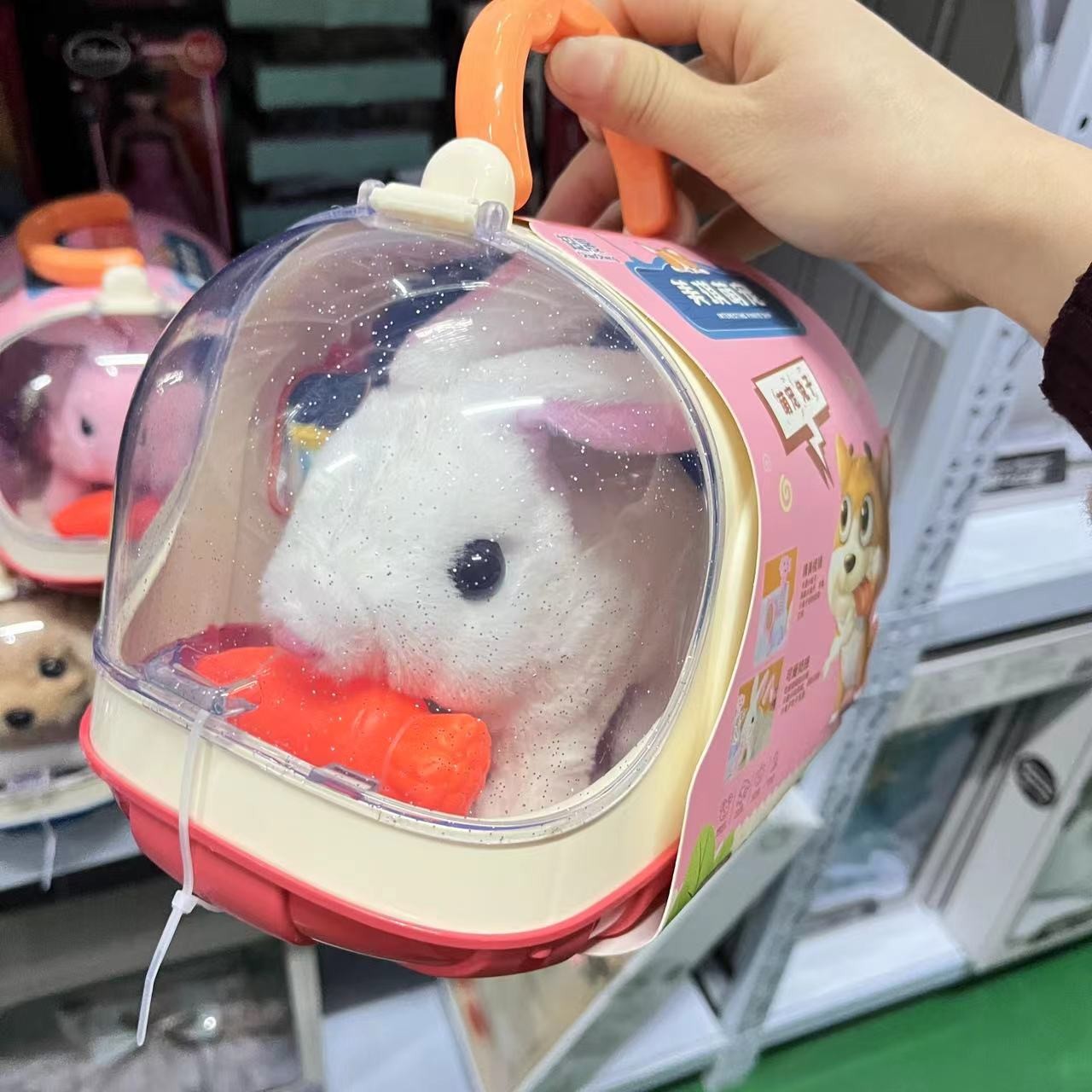 毛绒玩具会走公主粉兔子