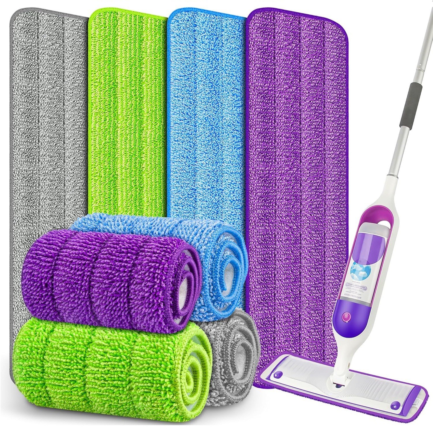 适配Swiffer PowerMop喷水拖把布喷雾拖布垫梯形粘贴纤维布头