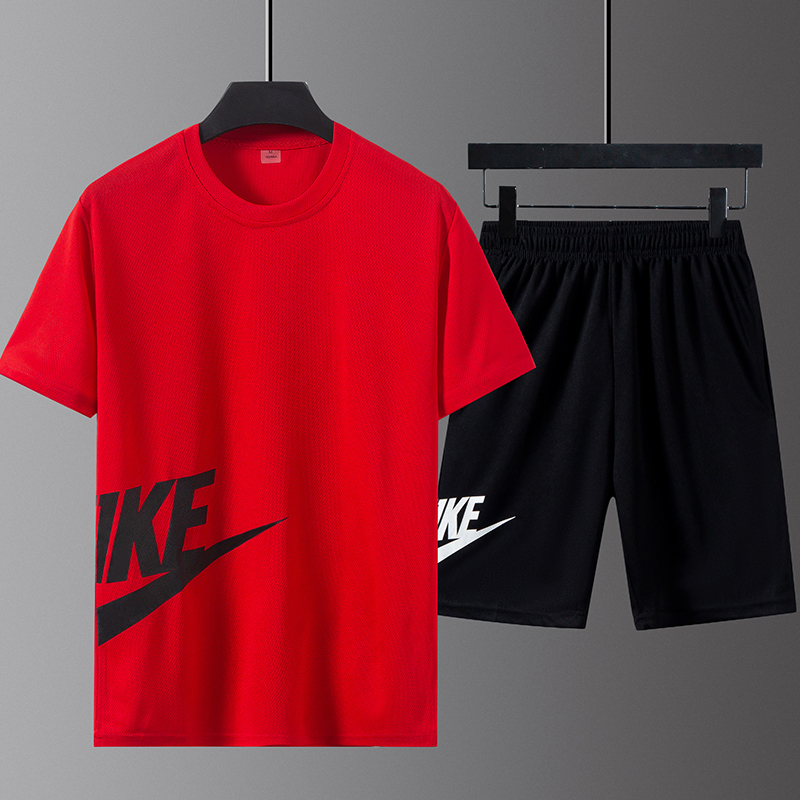 2021夏季速幹男潮牌冰絲短袖短褲男士寬松休閑超薄帥氣運動服套裝在類目 男裝, 套裝, 休閒運動套裝中 - 來自Buy2taobao.com提供專業的淘寶代購服務