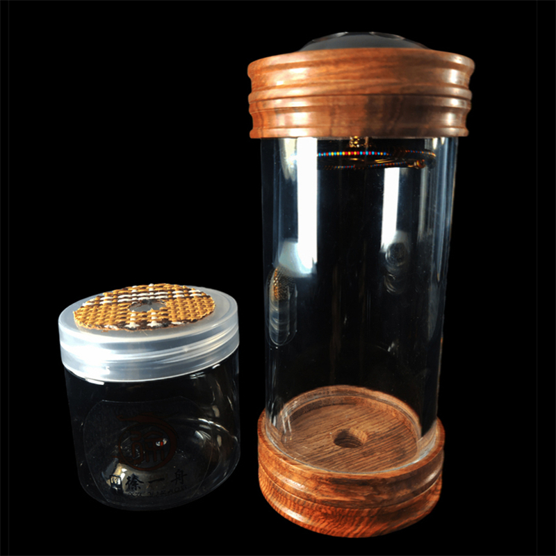 罐王•S119•七窍角鸣•牛角七孔草花梨蝈蝈罐黄铜兔子簧65*155