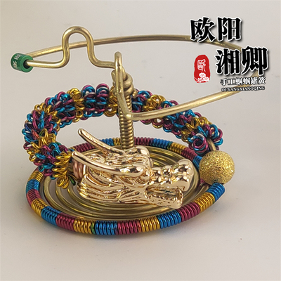 罐王•A115•蟠螭耀黄•欧阳1.5粗黄铜蝈蝈罐盘龙加高等距簧