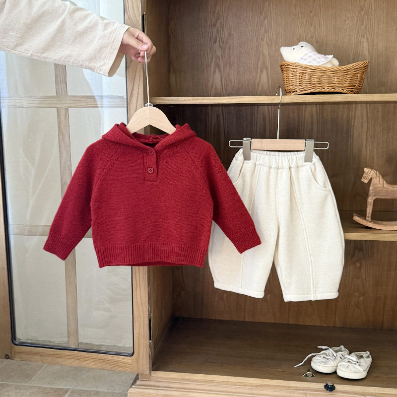 婴儿衣服毛衣秋冬宝宝套装深秋加厚冬季新款一岁男女婴幼儿两件套