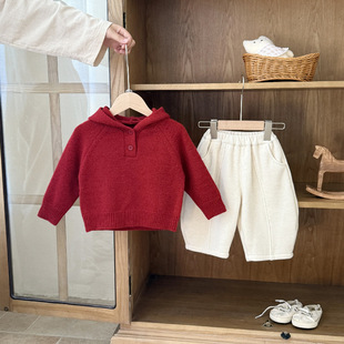 婴儿衣服毛衣秋冬宝宝套装深秋加厚冬季新款一岁男女婴幼儿两件套