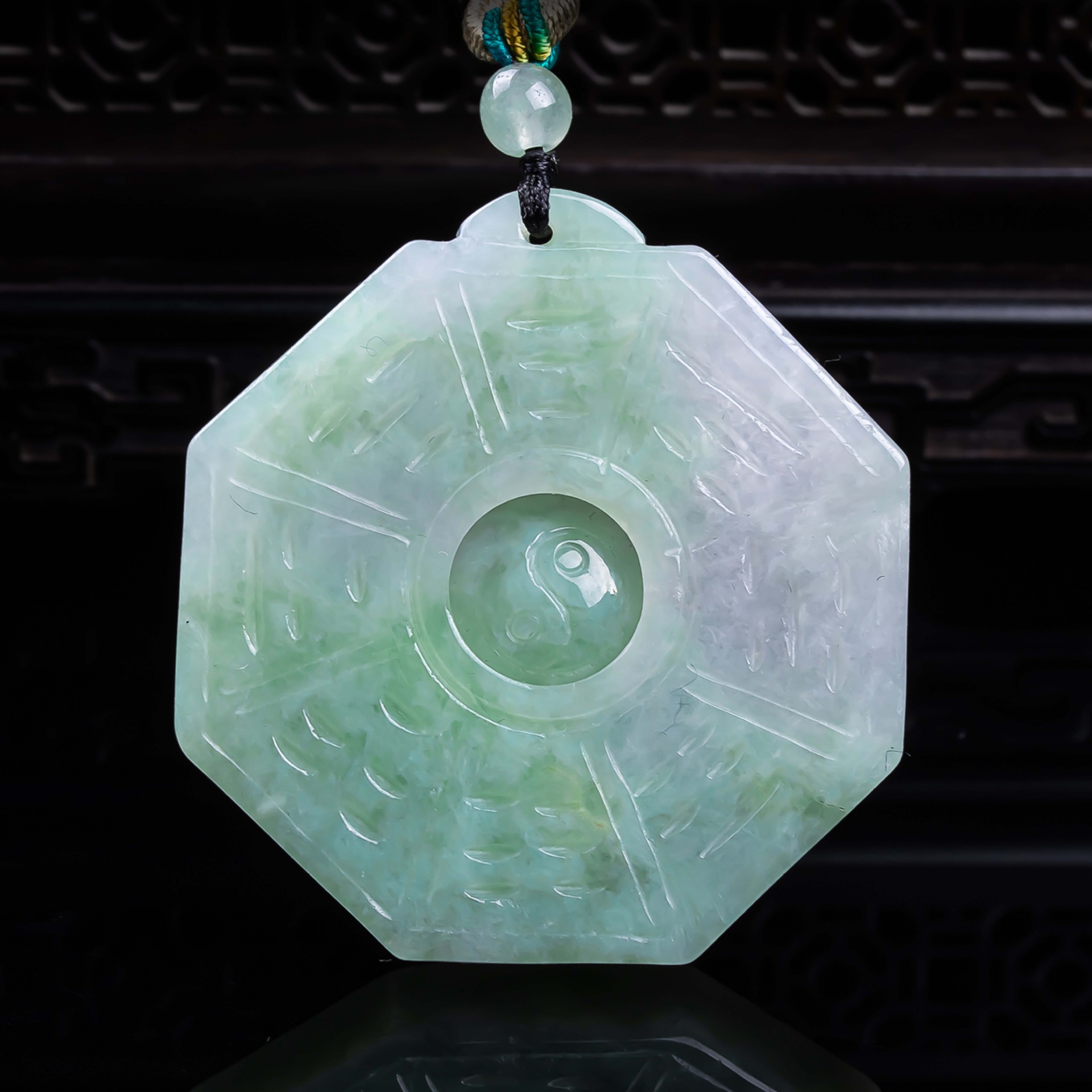 天然a货翡翠聚气纳福加厚精工玉石种老高冰挂件吊坠玉佩玉美