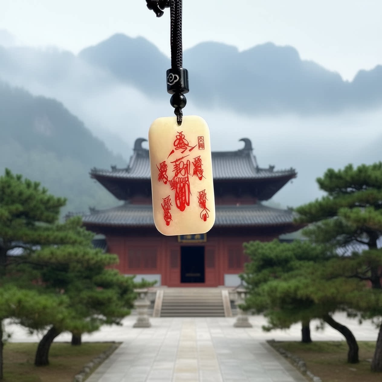天然岫玉五路财神男女玉牌吊坠玉石饰品礼物道家系招国风送礼家