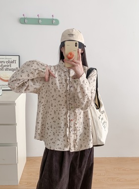 新款女装花边领刺绣彩色扣子衬衫宽松显瘦百搭上衣01819