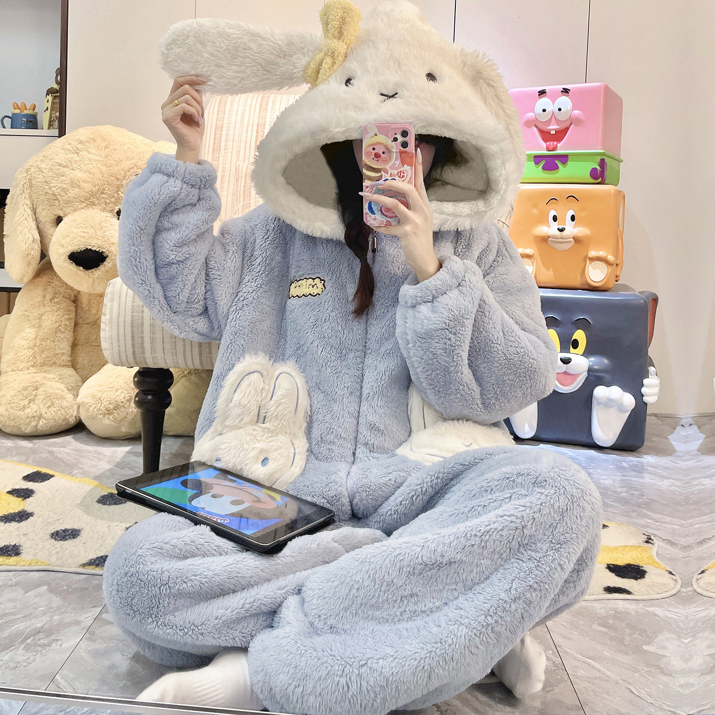 睡衣女款冬季2026新款加厚加绒
