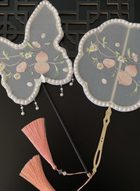 古风绣花团扇汉服走秀舞蹈扇