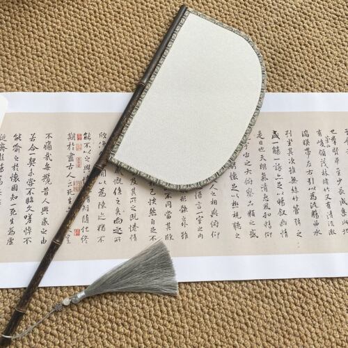六月微风古风紫竹长柄异形刀扇