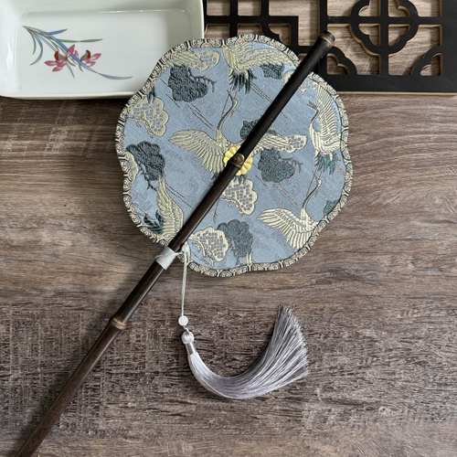 中国风紫竹可卷曲腰扇