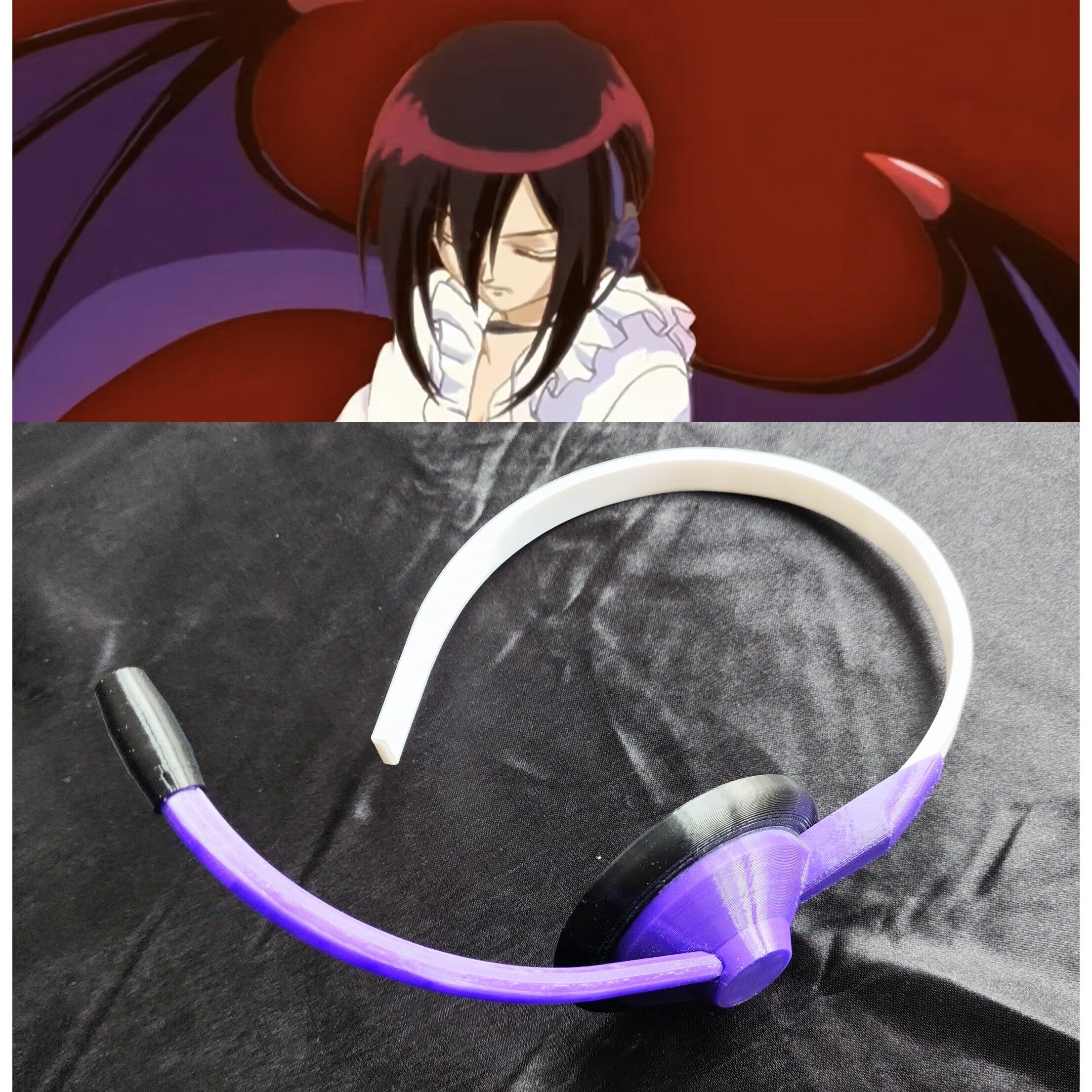 人鱼的旋律 淑女蝙蝠 蝙蝠小姐耳机cos道具耳麦头饰定制cosplay