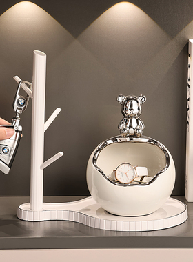 入户门口玄关放钥匙置物架收纳摆件轻奢高档鞋柜客厅新房装饰品