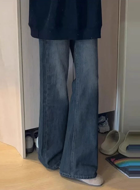 大码高腰直通阔腿牛仔女新款胖mm苹果梨形遮肉显瘦裤子KX88782