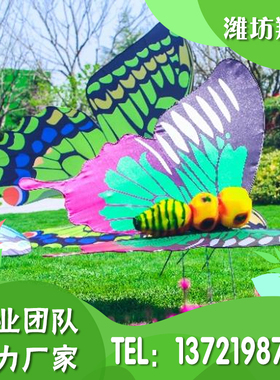 户外装饰大型展览风筝风筝节策划蝴蝶金鱼燕子风筝支持来图定制