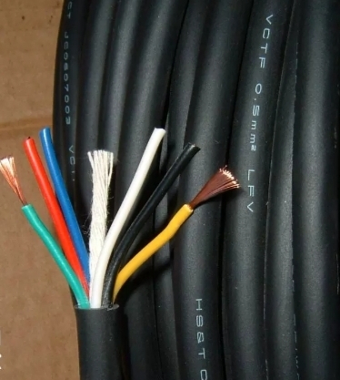 日本进口6芯0.5平方电缆线电源线电机连接线纯铜芯超软RVV控制线