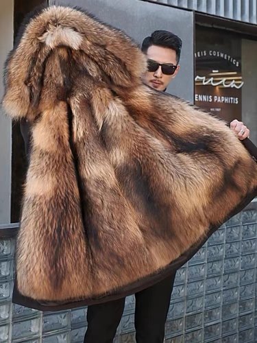 冬季派克服男可拆卸内胆加厚皮草