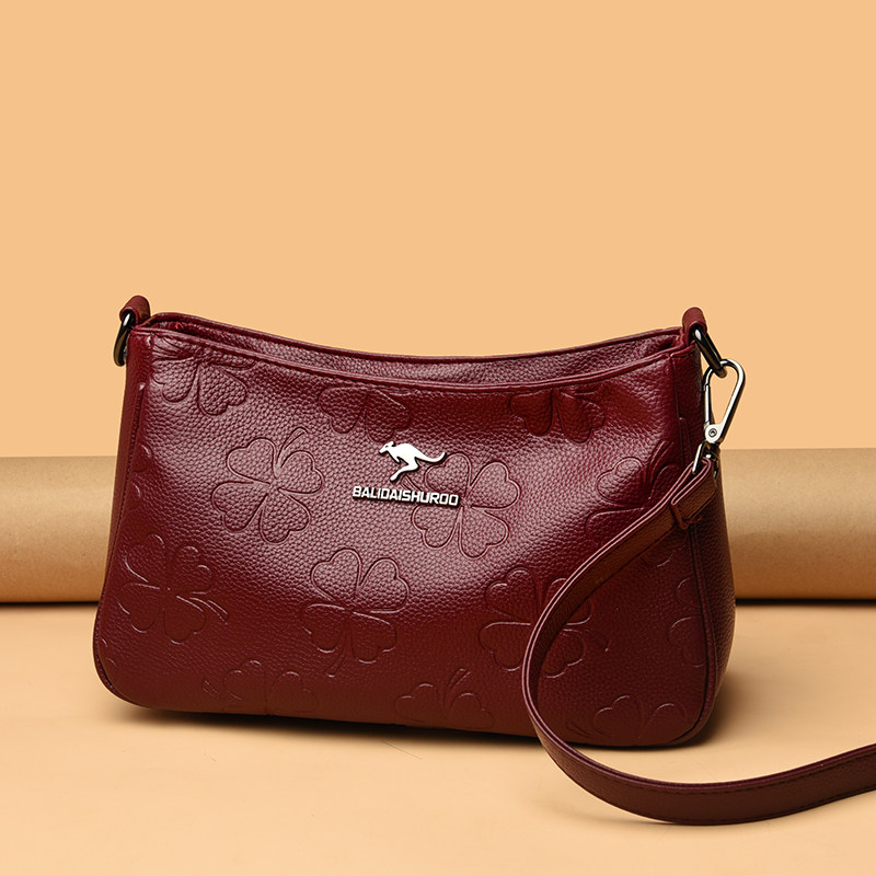 中老年女士斜挎包软皮2026新款中年妈妈单肩包老人斜跨手提小包包