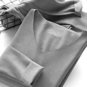 37度恒温男士内衣套装无痕薄款V领保暖衣冬季发热纤维秋衣秋裤男