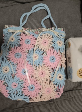 成品  牛奶棉雏菊可爱风手提小包