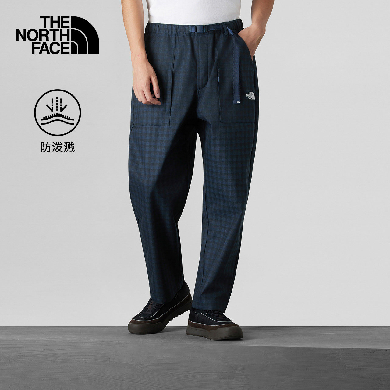 北面UE设计师款格纹休闲裤男多口袋户外防泼水TheNorthFace|8E1Y