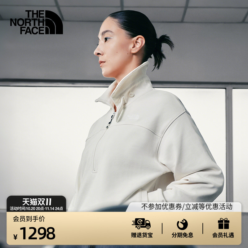 北面UE设计师款女半拉链高领卫衣