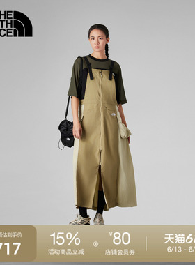 北面UE设计师款女背带连衣裙拼接收腰户外TheNorthFace|8CMB