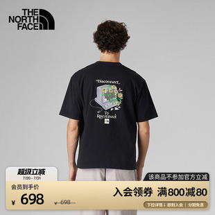 TheNorthFace 8C6R T恤休閑透氣戶外夏新款 北面UE男純棉印花短袖