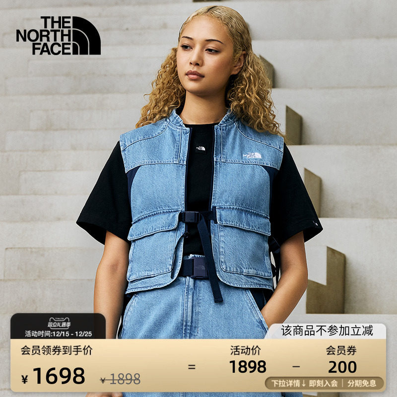 北面UE设计师款女休闲牛仔马甲