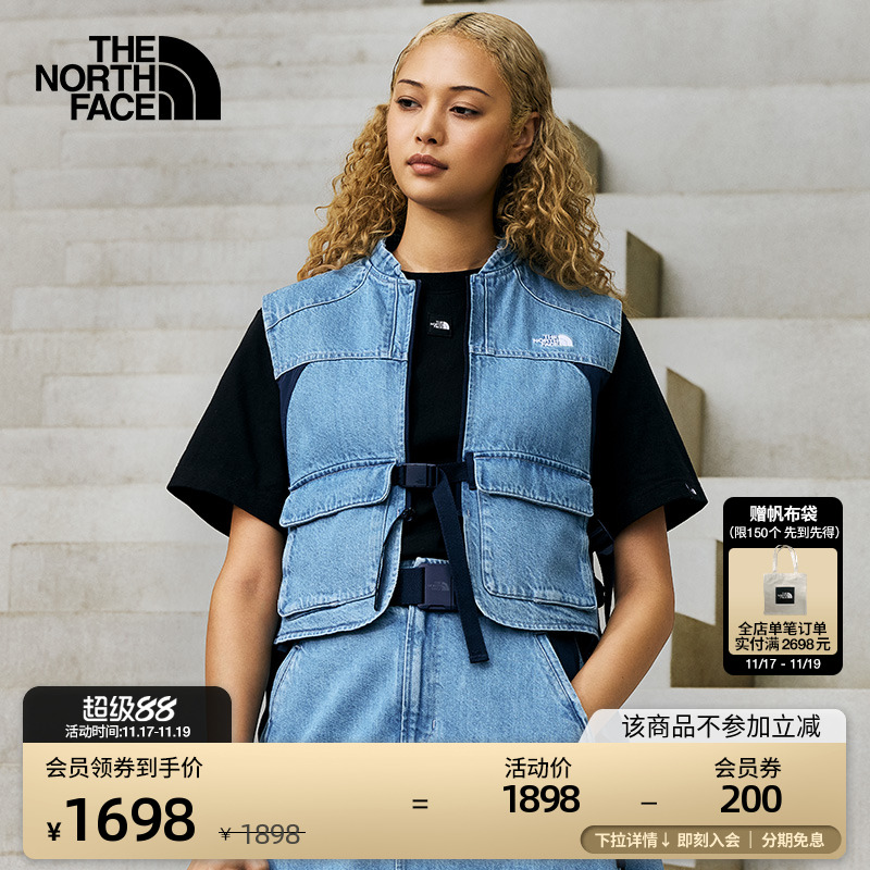 北面UE设计师款女休闲牛仔马甲