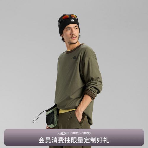 北面UE设计师款男双面穿长袖T恤