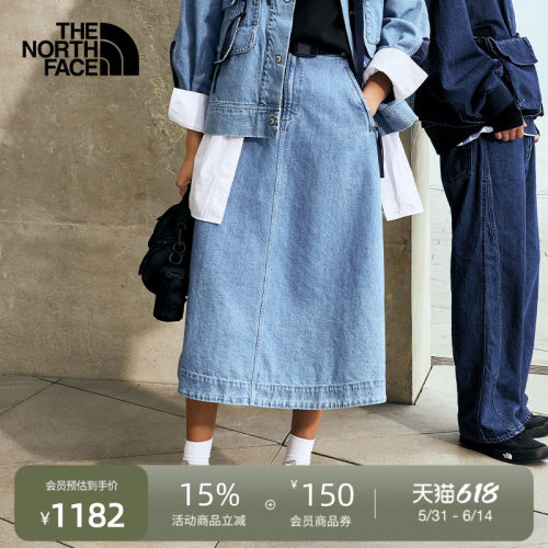 北面UE设计师款女丹宁牛仔半身裙