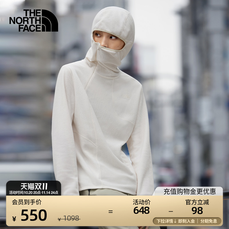 北面UE女修身抓绒针织外套