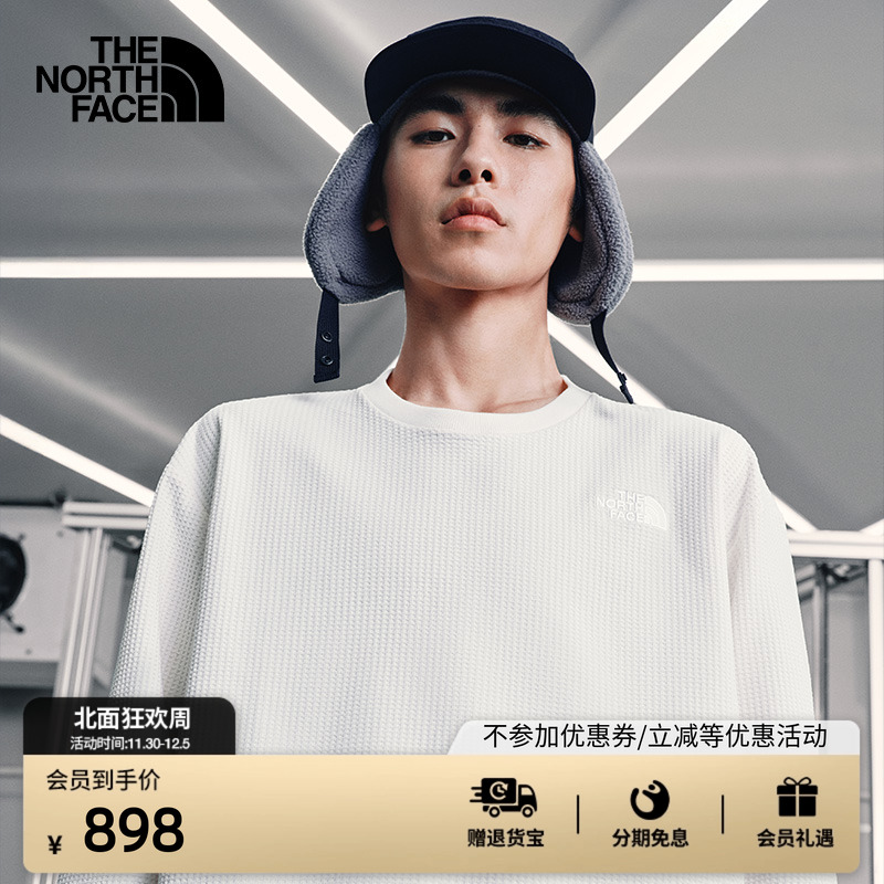 北面UE设计师款男华夫格长袖T恤