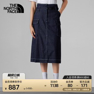 高腰A字丹宁牛仔长裙女户外TheNorthFace 北面UE设计师款 8A7Q