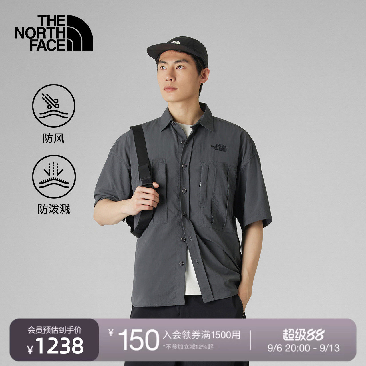 北面UE设计师款男防风防泼水衬衫图片