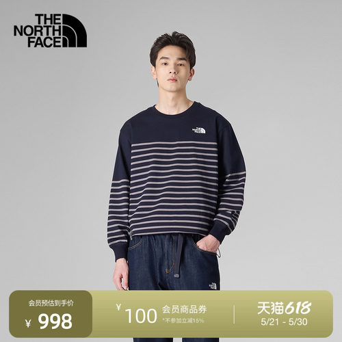 北面UE设计师款男条纹长袖T恤