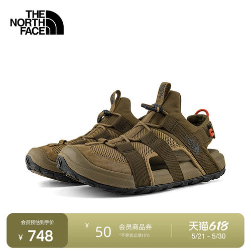 北面男户外轻便抓地凉鞋