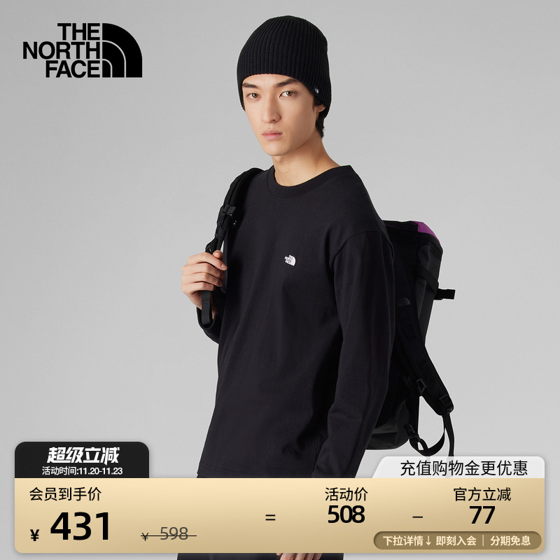 北面UE纯棉休闲圆领长袖T恤