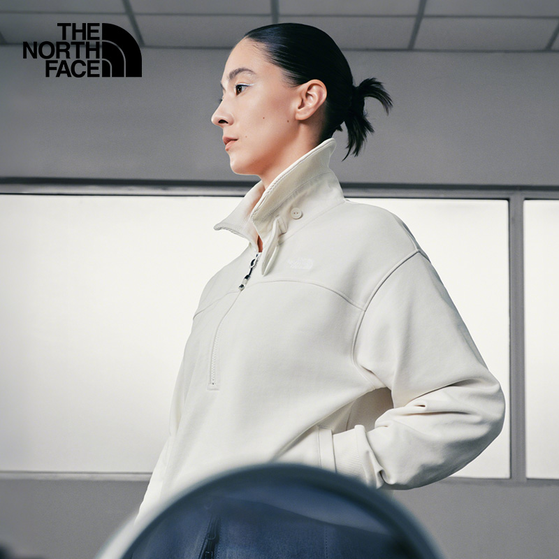 北面UE设计师款女半拉链高领卫衣