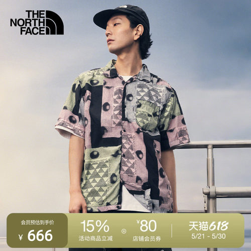 北面UE设计师款男轻薄短袖衬衫