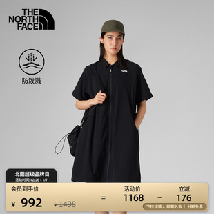 北面UE设计师款 8CM8 女连衣裙防泼水收腰户外夏新TheNorthFace