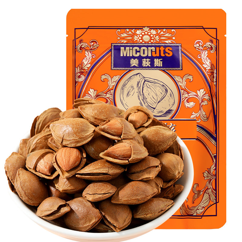 美荻斯开口杏核100g高端原味儿童坚果零食健康营养办公室休闲食品