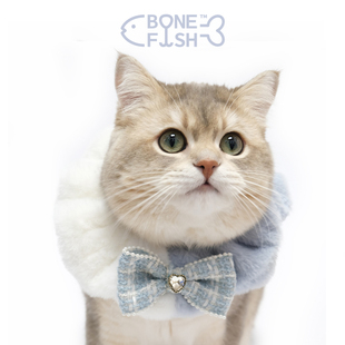 BONEFISH原创手作宠物围脖猫狗通用毛茸茸仿兔毛发腮神器