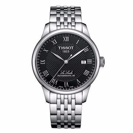 tissot天梭男表力洛克407日历钢带手表机械表t006.407.11.053.00