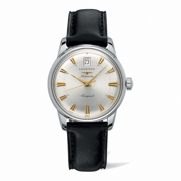 longines浪琴男表经典复古系列日历皮带手表机械表l1.611.4.75.