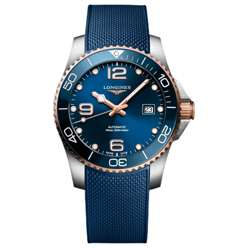 longines浪琴手表运动新康卡斯间金男表橡胶机械表l3.781.3.98.